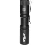 MANKER E05 II (Al-Black, Cool White Version, 6500K) Compact EDC Flashlight, High Density White LED Emitter 1300 Lumens, Power by 14500 or AA Battery, IP68 Waterproof