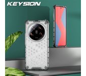 KEYSION Shockproof Armor Case for Xiaomi 14 Ultra 5G 13 Ultra Silicone+PC Transparent Honeycomb Phone Cover for Redmi A3