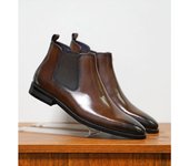 Chelsea Boots Botas de cuero hechas a mano retro para hombres Botas Martin británicas