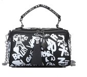 2025 Nuevo Cuero Bolsos Y Carteras, Casual Moda Retro Crossbody Bolsos, Trendy Moda Personalidad Diseño Graffiti Bolsos De Mujer Hombro Sola Slanting Bolso