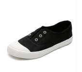 2025 otoño nuevos zapatos de lona sin cordones zapatos blancos de mujer zapatillas de deporte casuales de fondo plano para estudiantes de verano para mujer