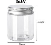 20Pcs 30/50/60/80/120/150ml Storage Jars With Lids Aluminum Round Canister Empty Plastic Cosmetic Jars Food Travel Bottle Pot