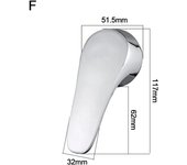 Chrome Plated Faucet Handle Hot Cold Faucet 35mm/40mm Lever Handle Replacement Metal Mixer Tap Replacement Cover