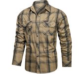 Men's pure cotton checkered long sleeved shirt, spring and autumn casual top