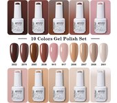Arte Clavo conjunto esmalte uñas gel 10 piezas 354 colores gel mixto semipermanente barniz arte LED gel ultravioleta empapado