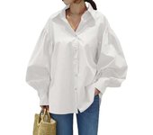 Casual Shirts Women Lantern Sleeve Lapel Blusas 2025 Summer Korean Simple Solid Color Office Ladies Style Blouse