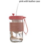 1 Uds. Botella de vidrio para té de burbujas de jugo de leche con tapa, taza de cristal sin BPA de 450ml con filtro, taza con pajita para agua, café y bebidas