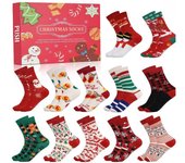 Christmas Sock Advent Calendar 24 Days, Christmas Countdown Calendar 2024, Stocking Filler, Collectible Sock
