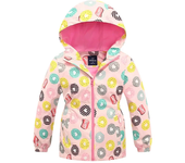 Children's Coats Cartoon Print and Fleece Top Children's Hardshell Jacket Winter Coat Kids Jackets for Girls