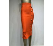 Stylish high waisted bow skirt with a length of 75 centimeters in black, blue, and red for