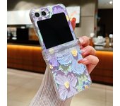 Oil Painting Flower Pattern Phone Case For Samsung Galaxy Z Flip6 Flip5 Flip4 Flip3 5G Flip 6 5 4 3 Hard PC Clear Folding Cover