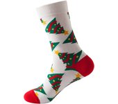 Divertidos Calcetines de Navidad Diseño de Árbol de Navidad y Copo de Nieve para Mujeres