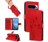 Solapa Carcasa De Teléfono Con Estampado De Color Sólido Para Google Pixel 6 6a 7 7a 9 Pro 5G Carcasa De Teléfono Móvil Ranura D