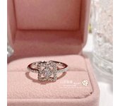 New ring plum blossom gold-plated full diamond open couple rose light luxury ring