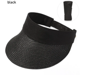 Sombrero de Playa portátil plegable, sombrero para el sol de Ala Ancha, Gorra de paja informal rollable para Verano, Viseras para Mujer