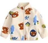 Baby Girl Polar Fleece Jacket Boys and Toddlers' Lined Full-Zip Sherpa Jacket Coats Outwear 1-7 Years Ivory Bear