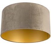 Clásico/Antiguo Algodón Pantalla terciopelo visón/oro 50/50/25, Pantalla lámpara colgante,Pantalla lámpara de pie