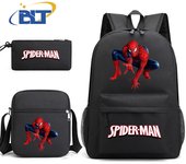 Spider-Man Printed Student Schoolbag Set Children's Backpack Shoulder Bag Pencil Case Three-piece Set