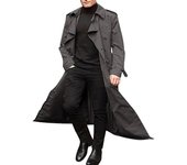 Chaqueta larga hombre, moda, abrigo de estilo, resistente al viento