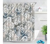 Pink Tulip Flower Plant Shower Bathroom Polyester Waterproof Decorative Curtain with Hooks