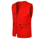 GASL-Chaleco hombre, chaqueta multi-bolsillos-zip, pesca sin mangas, trabajo acampar, exteriores V-cuello, voluntario.