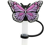 Silicone Straw Plug Cute Splash Proof Cartoon Butterfly Drinking Dustproof Cap Airtight Reusable Straw Topper Cup Accessories