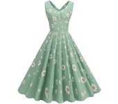 2025 Spring/Summer New Fresh Light Blue  Printed for Girls Party Dress