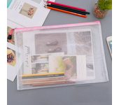3/5PCS Stationery Storage Bag Folder File Mesh Zipper Pouch A3 A4 A5 A6 Document Bag Zip File Folders School Office Supplies