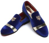 Zapatos de hombre de piel nobuck de primavera mocasines con hebilla dorada con cabeza de tigre