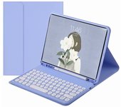 Folio Stand Case with Keyboard for iPad Air 11 2024 M2 Air 6th Generation Pencil Holder Cover Spanish Keyboard BT Wireless