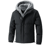 8XL Thick Warm Plus Size Winter Jacket Men Puffer Jacket Hooded Parkas Mens Fleece Padded Fake Two Piece Coats Outwear