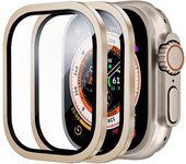 Metal Bumper+Tempered Glass For Apple Watch Ultra 49mm Accessories Screen Protector Anti-Scratch HD Full Film iWatch Ultra 49 mm
