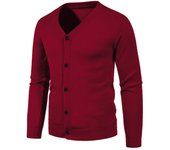 Nueva Chaqueta De Punto Para Hombres Estilo Casual Manga Larga Botones Color Sólido Con Bolsillos Suave Y Cálida Ropa De Otoño