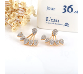 Delicate Leaf Ear Ring with Shiny CZ for Women Silver Color/Gold Color Fashion Hoop Earrings Fancy Girl Gift 2024 Jewelry Gifts