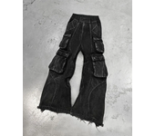 2025 New Gothic Retro Jeans for Men Wide Leg Straight Black Baggy Jeans Harajuku Hip Hop High Waist Denim Pants Streetwear
