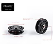 Fitness Equipment Parts Pulley Wheel Cable Machine Part Light Weight Nylon Bearing Good Wear Resistance Black Nylon Pulley