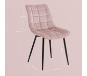 Pack de 2 Sillas de Comedor Asiento de Tela Dining Chairs Silla Diseño Silla Tapizada Estructura Metálica Sillón con Respaldo Sillas de Cocina Antracita BH247an-2