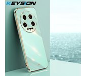 KEYSION Luxury Plating Case for Xiaomi 14 Ultra 5G 13 Pro 13 Lite TPU Silicone Square Shockproof Phone Cover for Redmi A3 A2 A1+