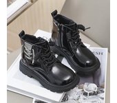 Las Niñas De Otoño E Invierno De Cuero Nuevas Botas Cortas De Moda Botas De Nieve Plana