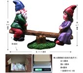Balancín enano creativo para jardín, decoraciones de micro paisaje, adornos pequeños, artesanías de resina enano de Navidad