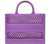 Women's hollowed out handbag, holiday PVC beach bag, Y2K, 2024