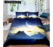 Smoky Mountain Duvet Cover Set Pine Trees Comforter Cover Boys Landscape Quilt Cover Natural Scenery Art Polyester Bedding Set