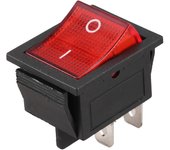 Red Light Illuminated 4 Pin DPST ON/OFF Snap in Rocker Switch 16A 20A 250V AC