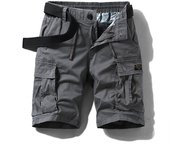 Men's Cargo Shorts Fit Short Outdoor Multi-Pocket Cotton Work Casual Shorts with No Belt