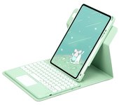 Case with Touchpad Keyboard for iPad Air 11 inch M2 Air 6th Generation 360 Rotation Keyboard Case Pencil Holder Spanish Keyboard