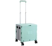 Plastic Folding Shopping Trolley Large Capacity Adjustable Handle Camping Trolley with Wheels Space Saving Camping Carts