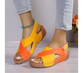Sandalias de tacón de cuña para mujer, zapatos de moda de verano