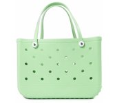 Solid Fashion Hole Durable Waterproof Beach Bag Fashion Rubber Handbag Beach Boat Swimming Sports Shopping Portable Handbag