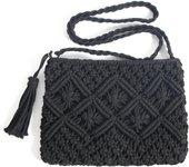 Boho Crocheted Purse Summer Beach Purse Crossbody Bag, Boho Shoulder Bag Crochet Handmade Purse with Tassel