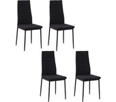 Pack de 4 Sillas de Comedor Tapizadas en Lino Sillas de Cocina Modernas con Respaldo Alto y Patas de Metal Carga 120 kg para Salón 41x50x97 cm Blanco